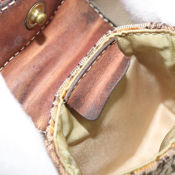 Christian Dior Trotter Canvas Hat Galliano Period Beige Gold Auth LNZ676A