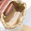 Christian Dior Trotter Canvas Hat Galliano Period Beige Gold Auth LNZ676A-11