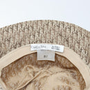Christian Dior Trotter Canvas Hat Galliano Period Beige Gold Auth LNZ676A-14