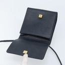 FENDI Shoulder Bag Leather Black Gold Auth LNZ677-17
