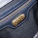 FENDI Shoulder Bag Leather Black Gold Auth LNZ677-18
