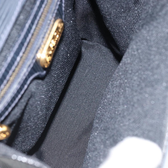 FENDI Shoulder Bag Leather Black Gold Auth LNZ677