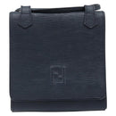 FENDI Shoulder Bag Leather Black Gold Auth LNZ677-13