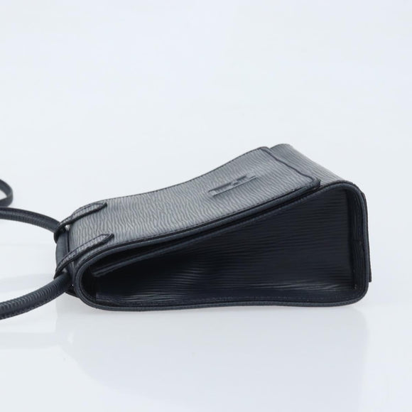 FENDI Shoulder Bag Leather Black Gold Auth LNZ677