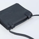 FENDI Shoulder Bag Leather Black Gold Auth LNZ677-6