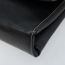 CELINE Circle Shoulder Bag Leather Black Silver Auth LNZ679V-9