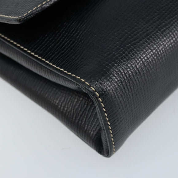 CELINE Circle Schoudertas Leer Zwart Zilver Auth LNZ679V
