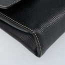 CELINE Circle Shoulder Bag Leather Black Silver Auth LNZ679V-14