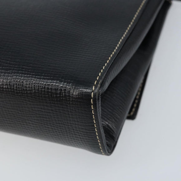 CELINE Circle Schoudertas Leer Zwart Zilver Auth LNZ679V