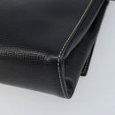 CELINE Circle Shoulder Bag Leather Black Silver Auth LNZ679V-15