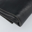 CELINE Circle Shoulder Bag Leather Black Silver Auth LNZ679V-16