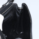 CELINE Circle Shoulder Bag Leather Black Silver Auth LNZ679V-20