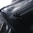 CELINE Circle Shoulder Bag Leather Black Silver Auth LNZ679V-22