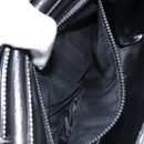 CELINE Circle Shoulder Bag Leather Black Silver Auth LNZ679V-23