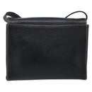 CELINE Circle Shoulder Bag Leather Black Silver Auth LNZ679V-2