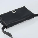 CELINE Circle Shoulder Bag Leather Black Silver Auth LNZ679V-6