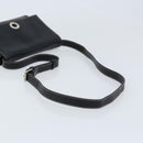 CELINE Circle Shoulder Bag Leather Black Silver Auth LNZ679V-7