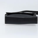 CELINE Circle Shoulder Bag Leather Black Silver Auth LNZ679V-5