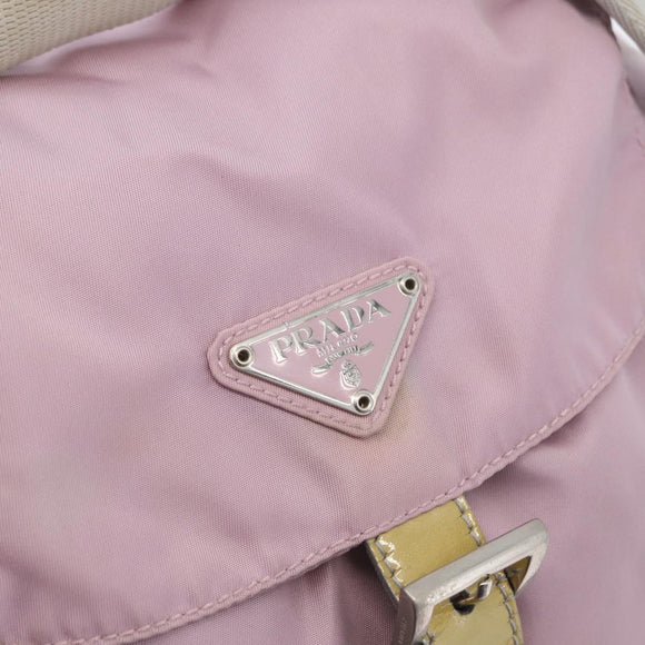PRADA Backpack Nylon Pink Silver Auth LNZ680