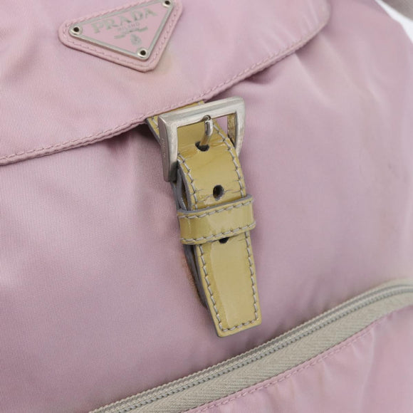 PRADA Backpack Nylon Pink Silver Auth LNZ680
