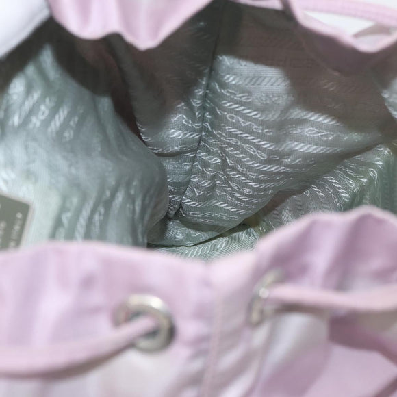 PRADA Backpack Nylon Pink Silver Auth LNZ680