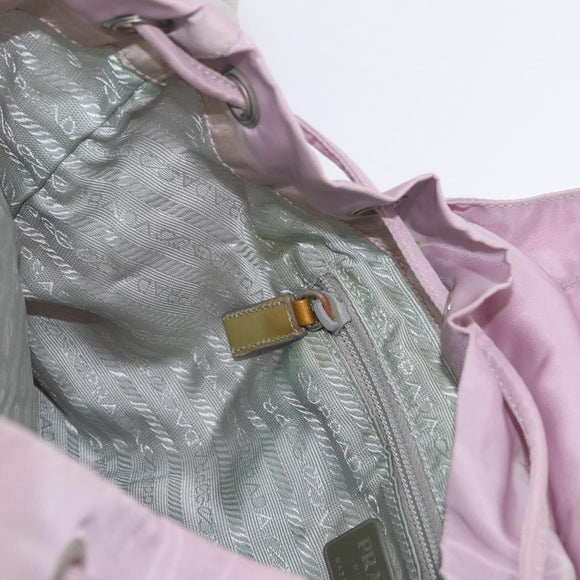 PRADA Backpack Nylon Pink Silver Auth LNZ680