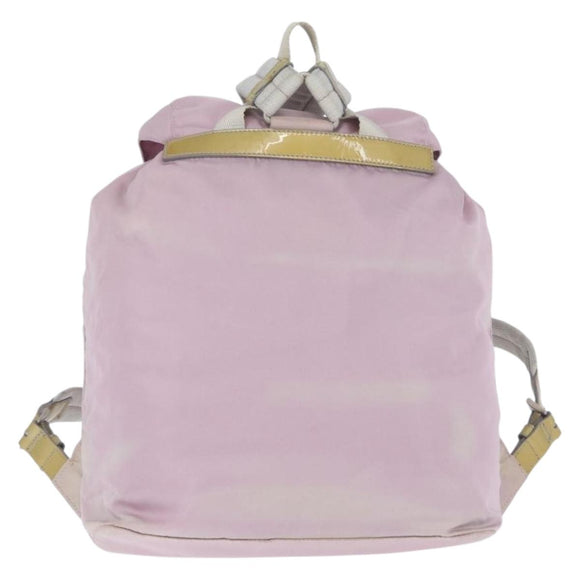 PRADA Backpack Nylon Pink Silver Auth LNZ680