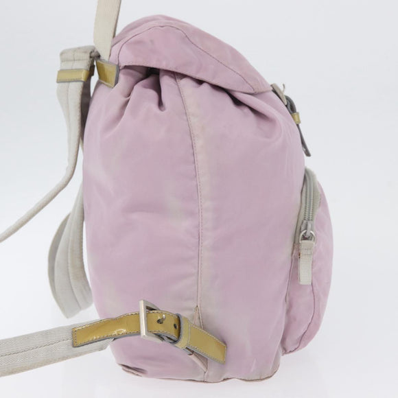 PRADA Backpack Nylon Pink Silver Auth LNZ680