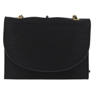 CHANEL Chain Shoulder Bag Canvas Black Gold CC Auth LNZ681V - 0