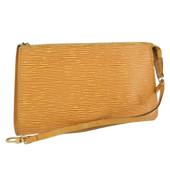 LOUIS VUITTON Epi Pochette Accessoires Pouch Yellow M52949 LV Auth LNZ682