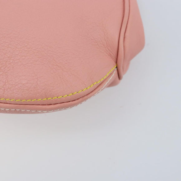 Salvatore Ferragamo Chain Vala Buideltas Leer Roze Goud Auth LNZ683A