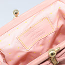 Salvatore Ferragamo Chain Vala Buideltas Leer Roze Goud Auth LNZ683A-15
