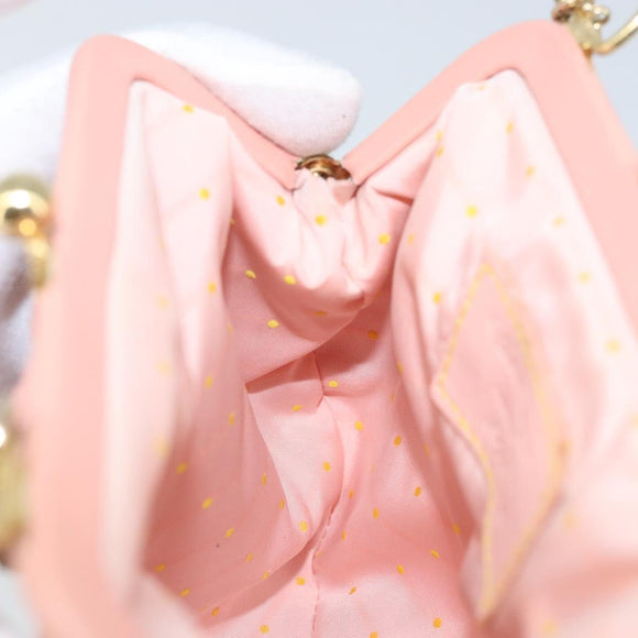Salvatore Ferragamo Chain Vala Buideltas Leer Roze Goud Auth LNZ683A