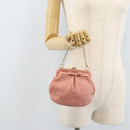 Salvatore Ferragamo Chain Vala Buideltas Leer Roze Goud Auth LNZ683A-19