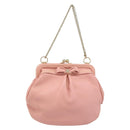 Salvatore Ferragamo Chain Vala Buideltas Leer Roze Goud Auth LNZ683A-2
