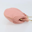 Salvatore Ferragamo Chain Vala Buideltas Leer Roze Goud Auth LNZ683A-4