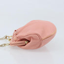 Salvatore Ferragamo Chain Vala Buideltas Leer Roze Goud Auth LNZ683A-5