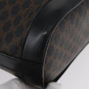 CELINE Macadam Canvas Tote Bag PVC Leather Black Gold Auth LNZ687-9