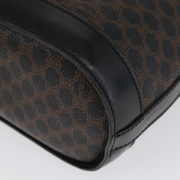CELINE Macadam Canvas Tote Bag PVC Leather Black Gold Auth LNZ687