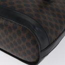 CELINE Macadam Canvas Tote Bag PVC Leather Black Gold Auth LNZ687-17