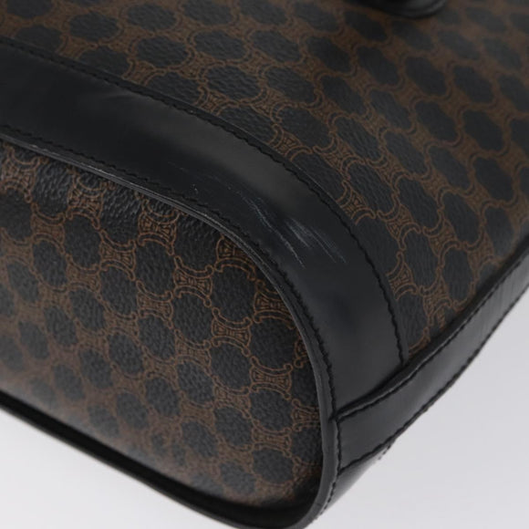 CELINE Macadam Canvas Tote Bag PVC Leather Black Gold Auth LNZ687