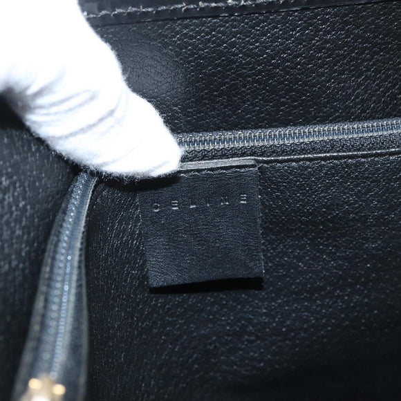 CELINE Macadam Canvas Tote Bag PVC Leather Black Gold Auth LNZ687