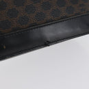 CELINE Macadam Canvas Tote Bag PVC Leather Black Gold Auth LNZ687-3