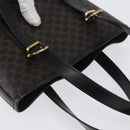 CELINE Macadam Canvas Tote Bag PVC Leather Black Gold Auth LNZ687-7