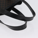 CELINE Macadam Canvas Tote Bag PVC Leather Black Gold Auth LNZ687-8