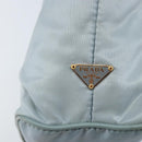 PRADA Chain Shoulder Bag Nylon Light Blue Gold Auth LNZ688V-18