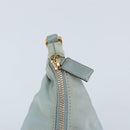PRADA Chain Shoulder Bag Nylon Light Blue Gold Auth LNZ688V-9