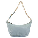 PRADA Chain Shoulder Bag Nylon Light Blue Gold Auth LNZ688V-13