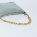 PRADA Chain Shoulder Bag Nylon Light Blue Gold Auth LNZ688V-7