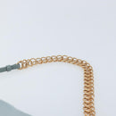PRADA Chain Shoulder Bag Nylon Light Blue Gold Auth LNZ688V-14